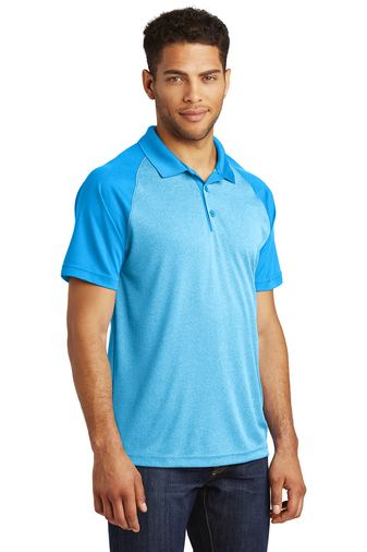 Sport-Tek® PosiCharge® RacerMesh® Raglan Heather Block Polo - Image 2