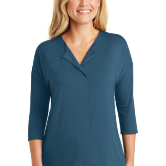 Port Authority® Ladies Concept 3/4-Sleeve Soft Split Neck Top