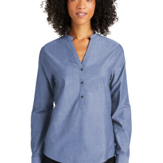Port Authority Ladies Long Sleeve Chambray Easy Care Shirt