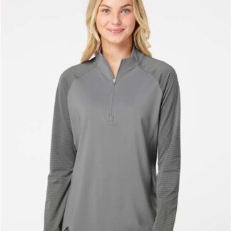 Adidas - Women's Stripe Block Quarter-Zip Pullover