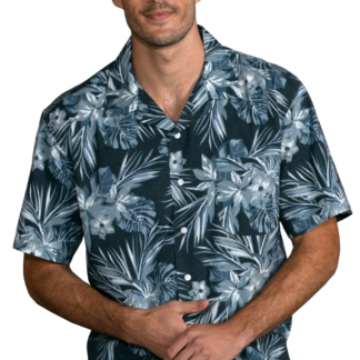 Blue Generation Indigo Breeze Print Camp Shirt